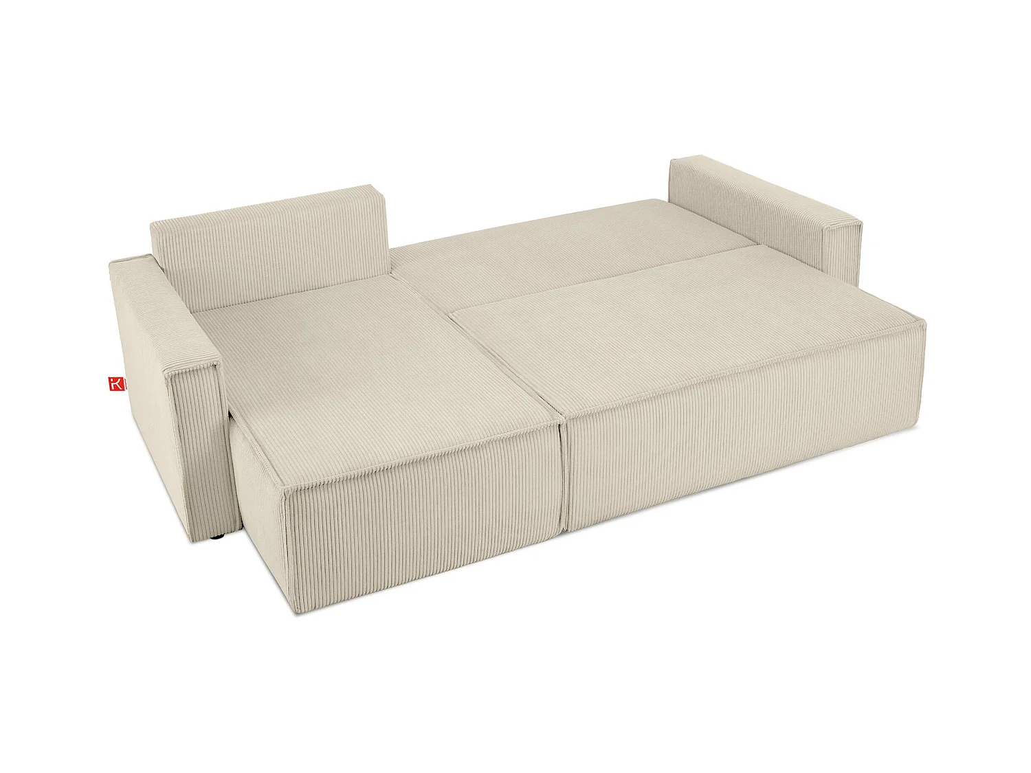 Canapé d'angle universel - gauche / droit - avec fonction couchage - avec coffre de rangement - Creme - NAPI