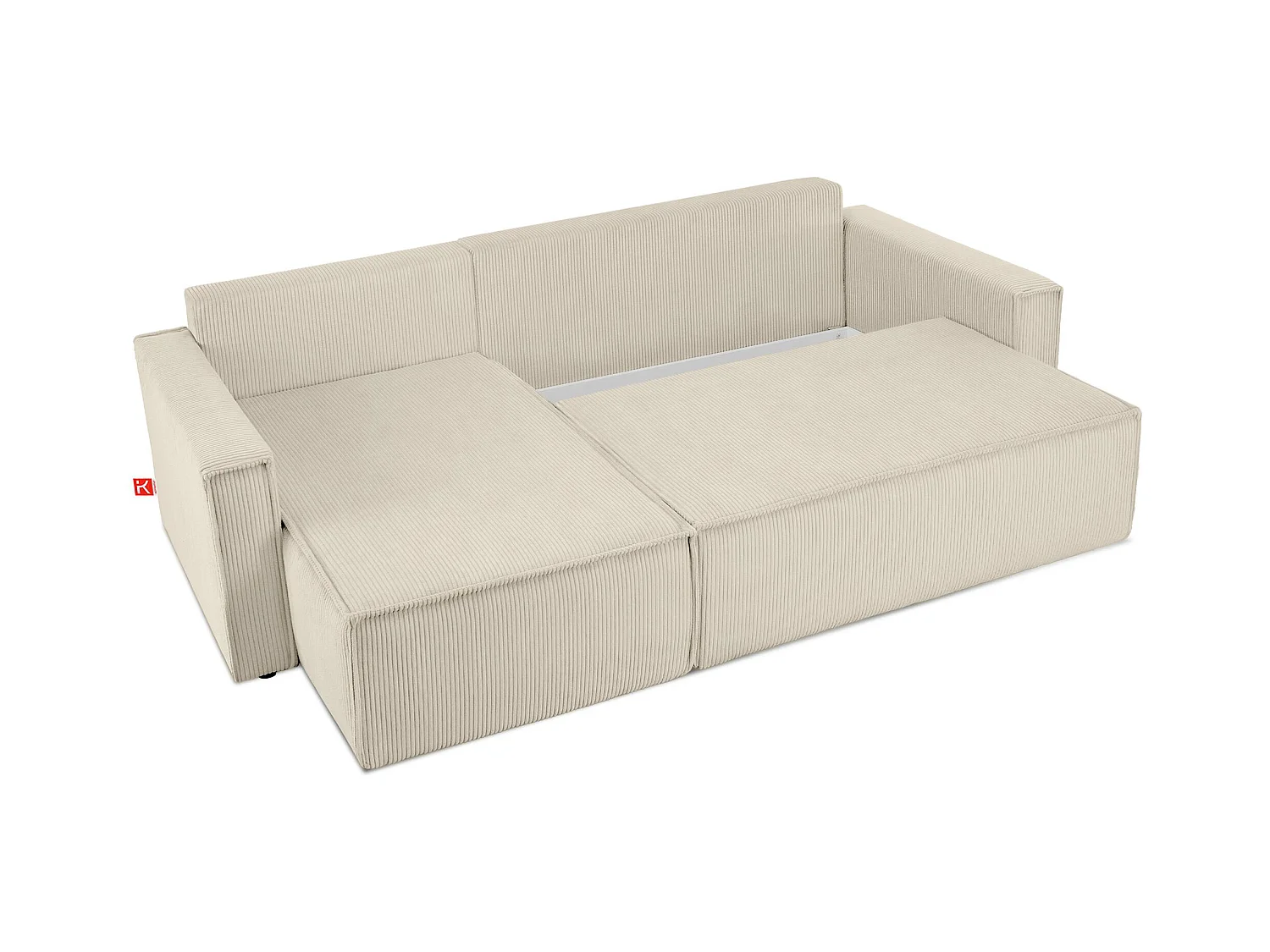 Canapé d'angle universel - gauche / droit - avec fonction couchage - avec coffre de rangement - Creme - NAPI