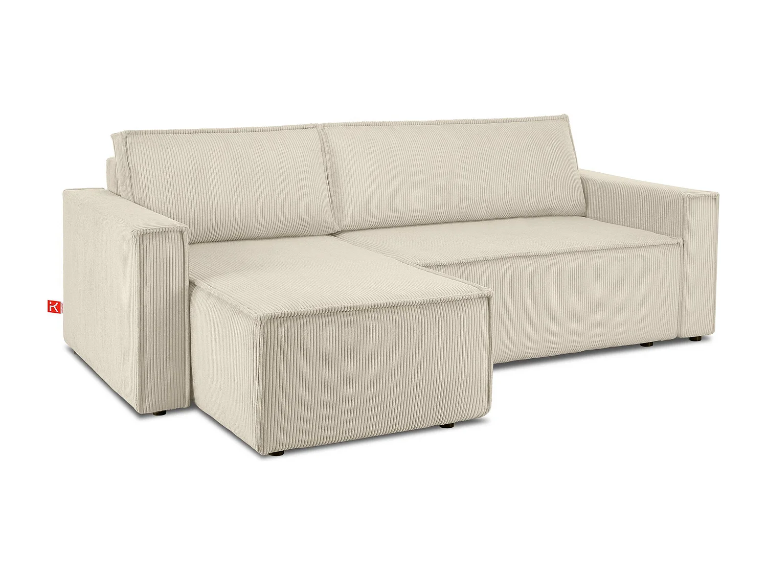 Canapé d'angle universel - gauche / droit - avec fonction couchage - avec coffre de rangement - Creme - NAPI