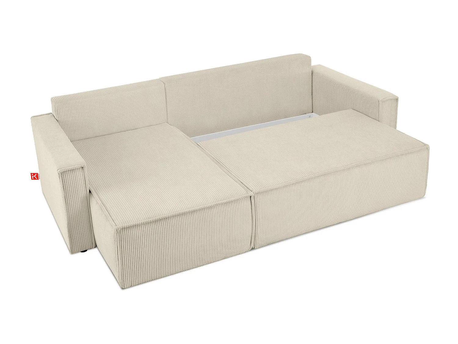 Canapé d'angle universel - gauche / droit - avec fonction couchage - avec coffre de rangement - Creme - NAPI