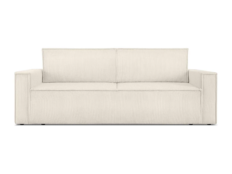 Canapé 3 places convertible - avec fonction couchage - avec coffre de rangement - ecru - NAPI