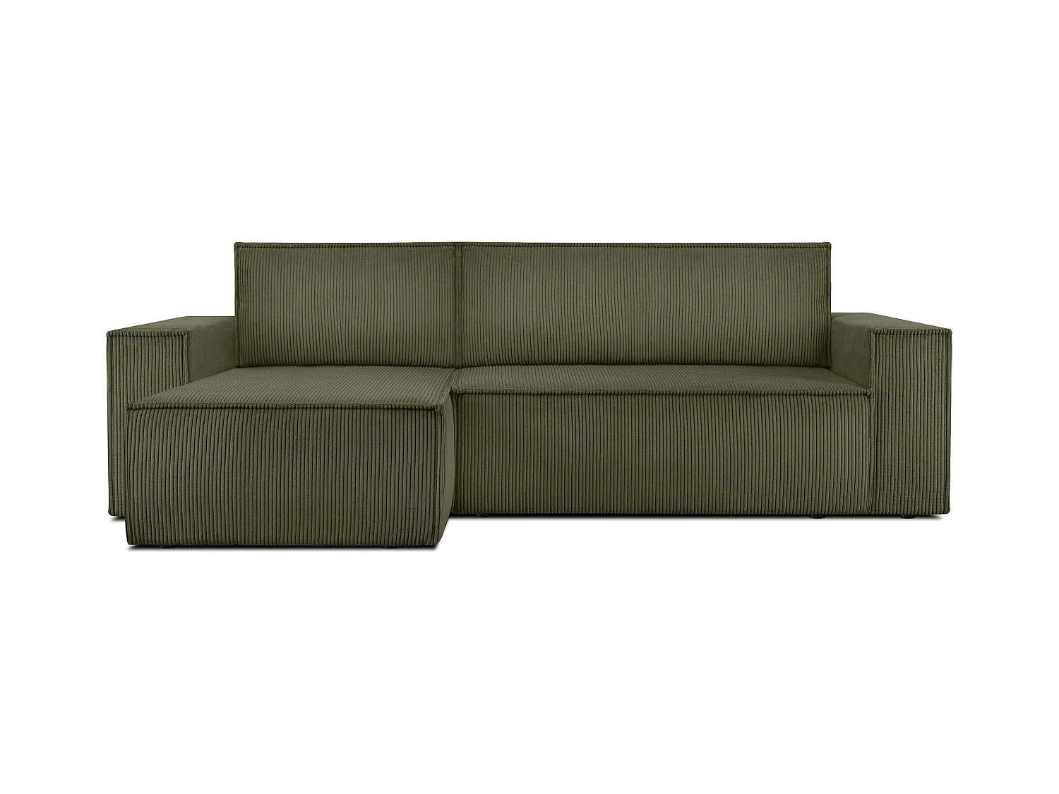 Canapé d'angle universel - gauche / droit - avec fonction couchage - avec coffre de rangement - Vert - NAPI