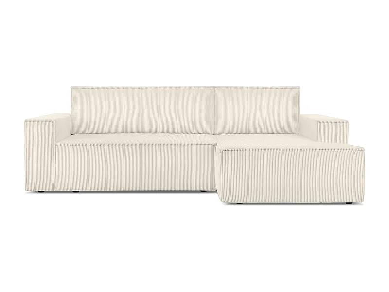 Canapé d'angle - droite - avec fonction couchage - avec coffre de rangement - Modern - écru - NAPI