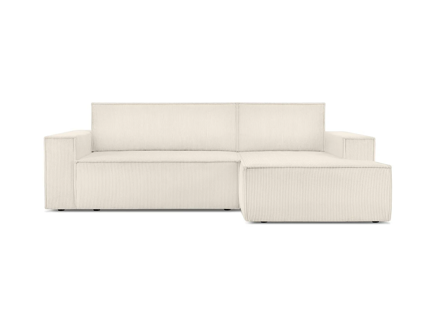 Canapé d'angle - droite - avec fonction couchage - avec coffre de rangement - Modern - écru - NAPI