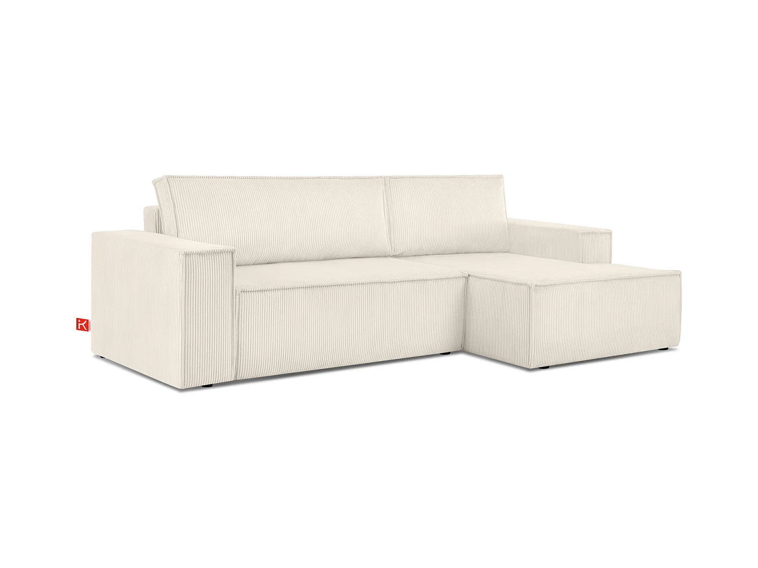 Canapé d'angle - droite - avec fonction couchage - avec coffre de rangement - Modern - écru - NAPI