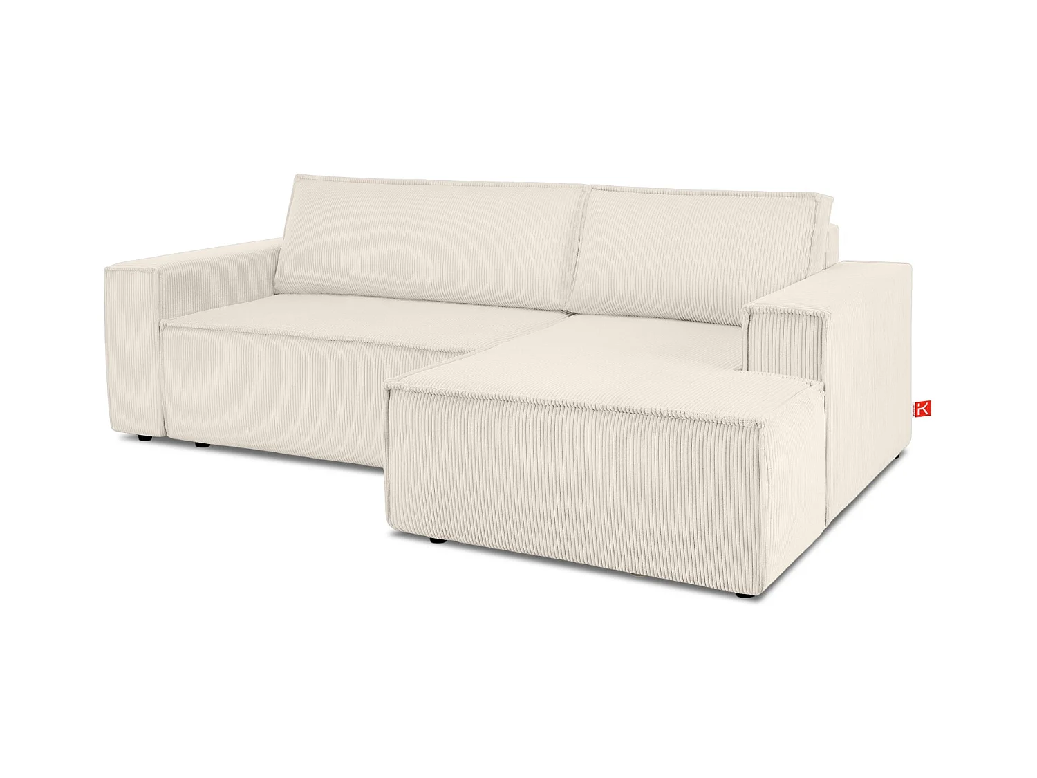 Canapé d'angle - droite - avec fonction couchage - avec coffre de rangement - Modern - écru - NAPI