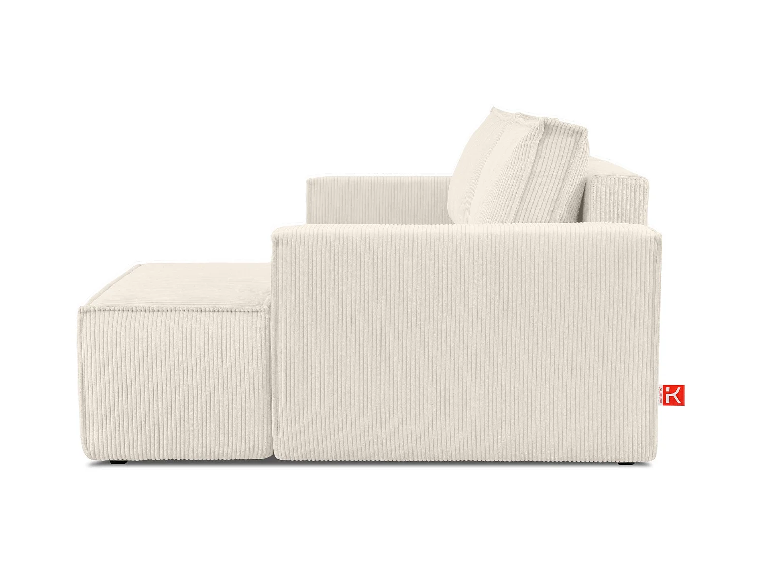 Canapé d'angle - droite - avec fonction couchage - avec coffre de rangement - Modern - écru - NAPI