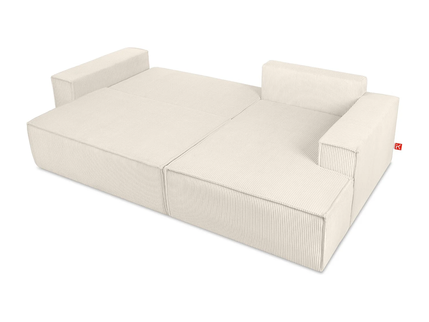 Canapé d'angle - droite - avec fonction couchage - avec coffre de rangement - Modern - écru - NAPI