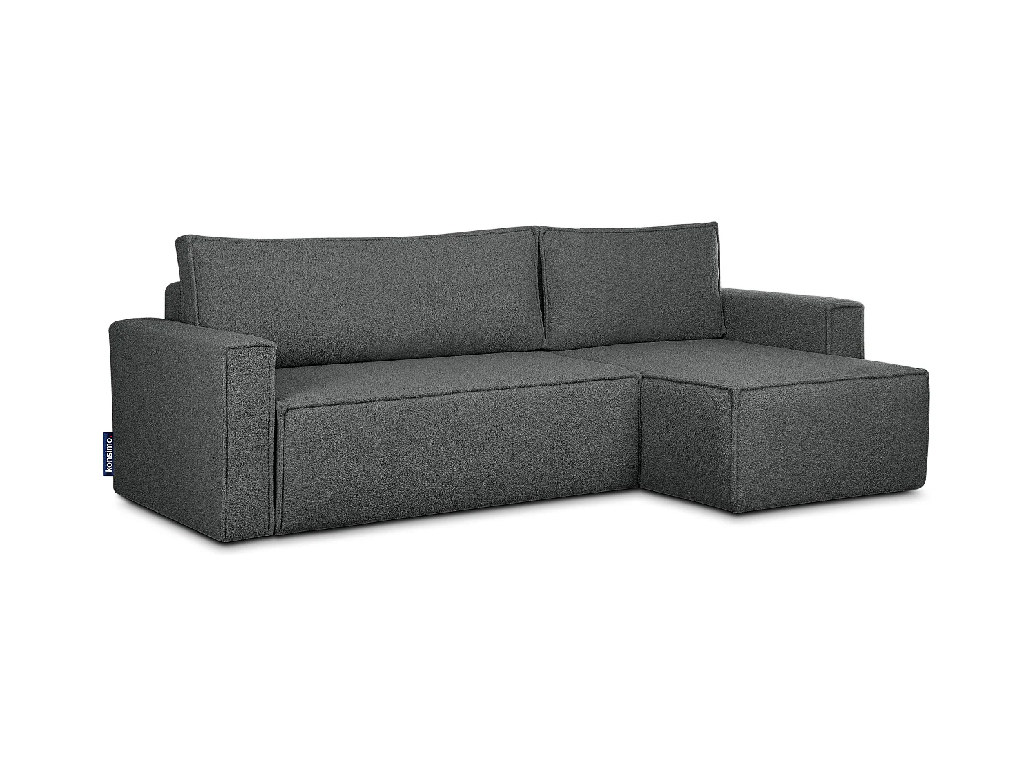 Canapé d'angle universel - gauche / droit - avec fonction couchage - avec coffre de rangement - Modern - Graphite - NAPI II