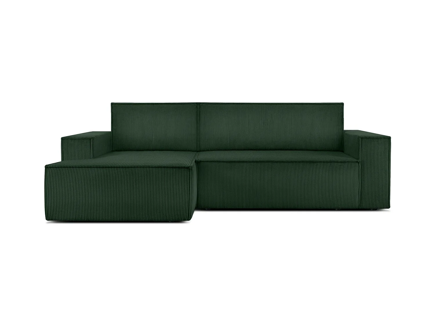 Canapé d'angle - gauche - avec fonction couchage - avec coffre de rangement - Modern - Vert foncé - NAPI
