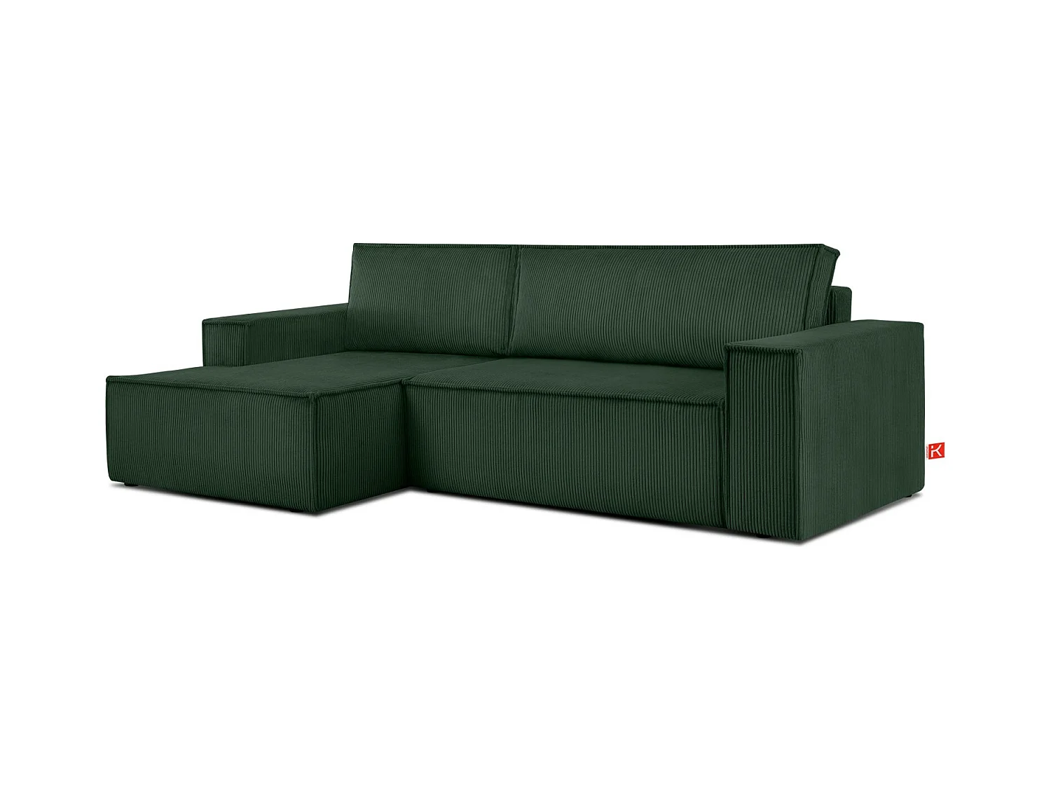 Canapé d'angle - gauche - avec fonction couchage - avec coffre de rangement - Modern - Vert foncé - NAPI