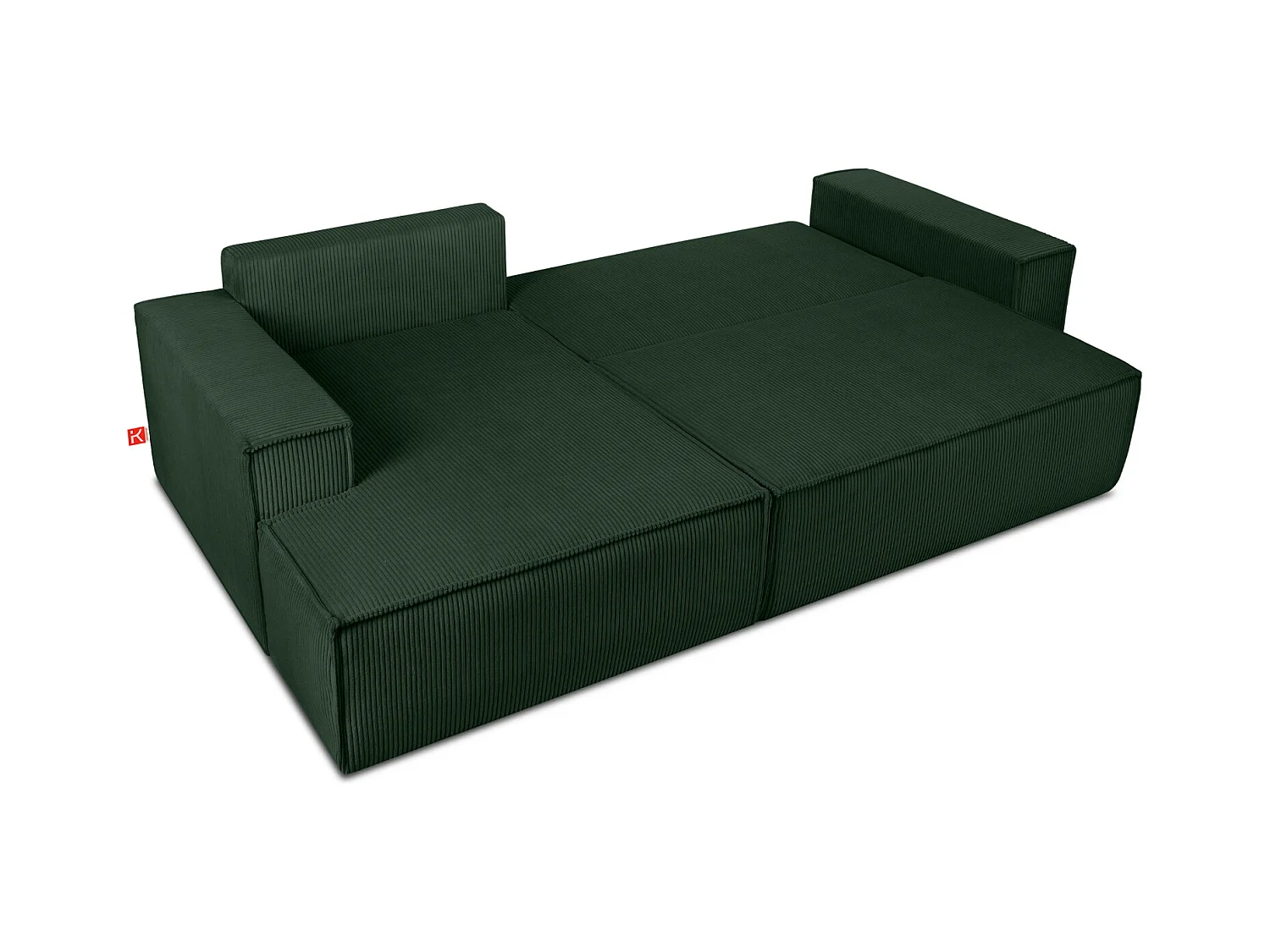 Canapé d'angle - gauche - avec fonction couchage - avec coffre de rangement - Modern - Vert foncé - NAPI
