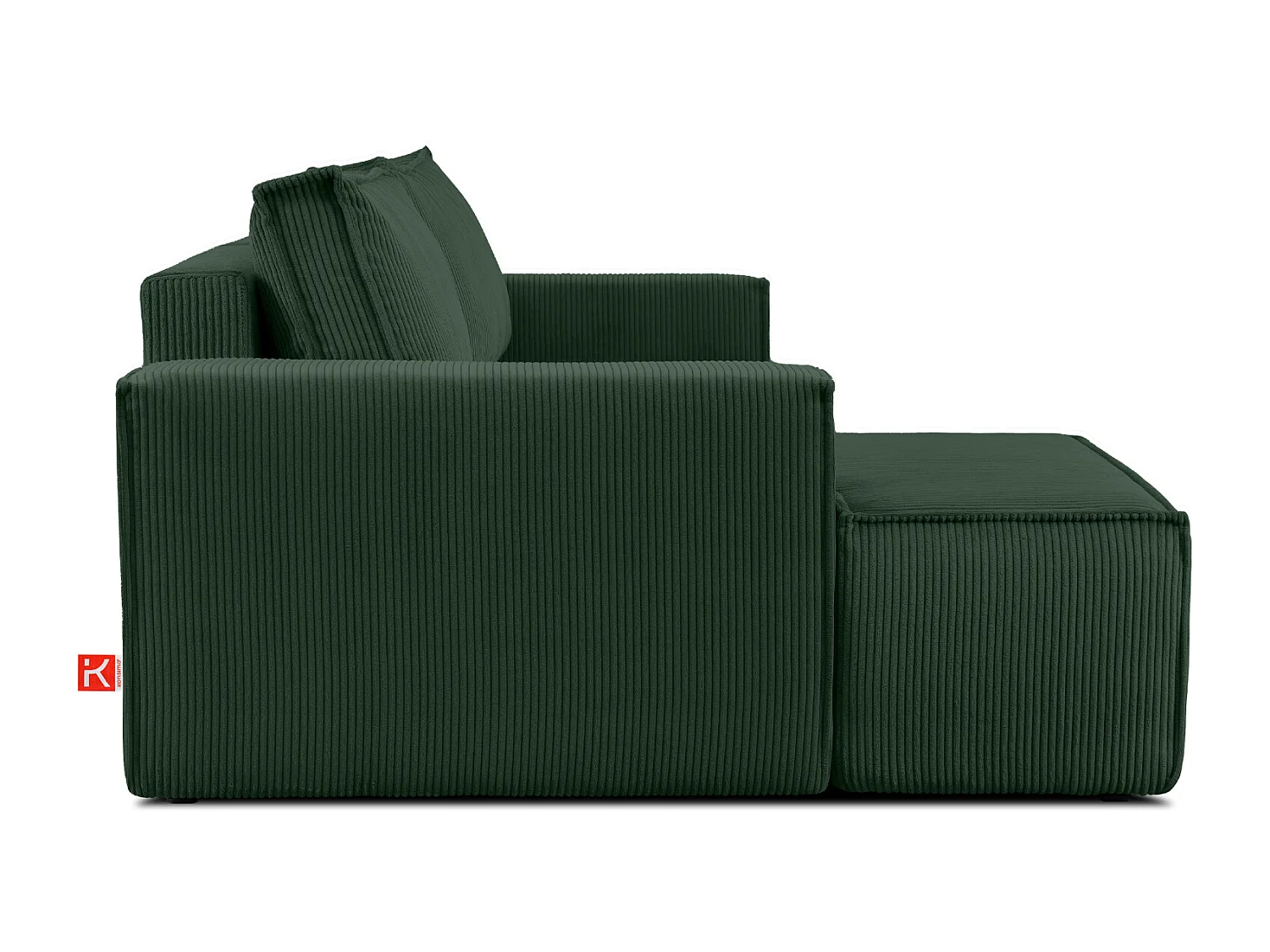Canapé d'angle - gauche - avec fonction couchage - avec coffre de rangement - Modern - Vert foncé - NAPI