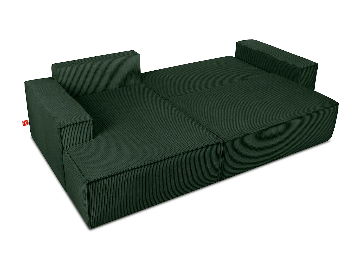 Canapé d'angle - gauche - avec fonction couchage - avec coffre de rangement - Modern - Vert foncé - NAPI