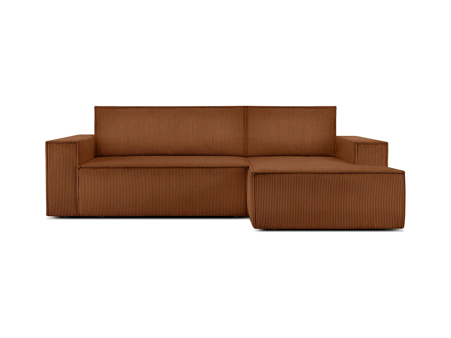 Canapé d'angle - droite - avec fonction couchage - avec coffre de rangement - Modern - Rouge - NAPI