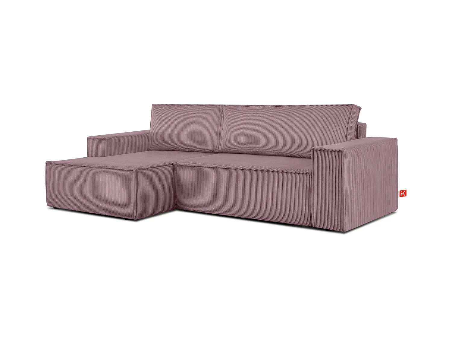 Canapé d'angle - gauche - avec fonction couchage - avec coffre de rangement - Modern - Violet - NAPI