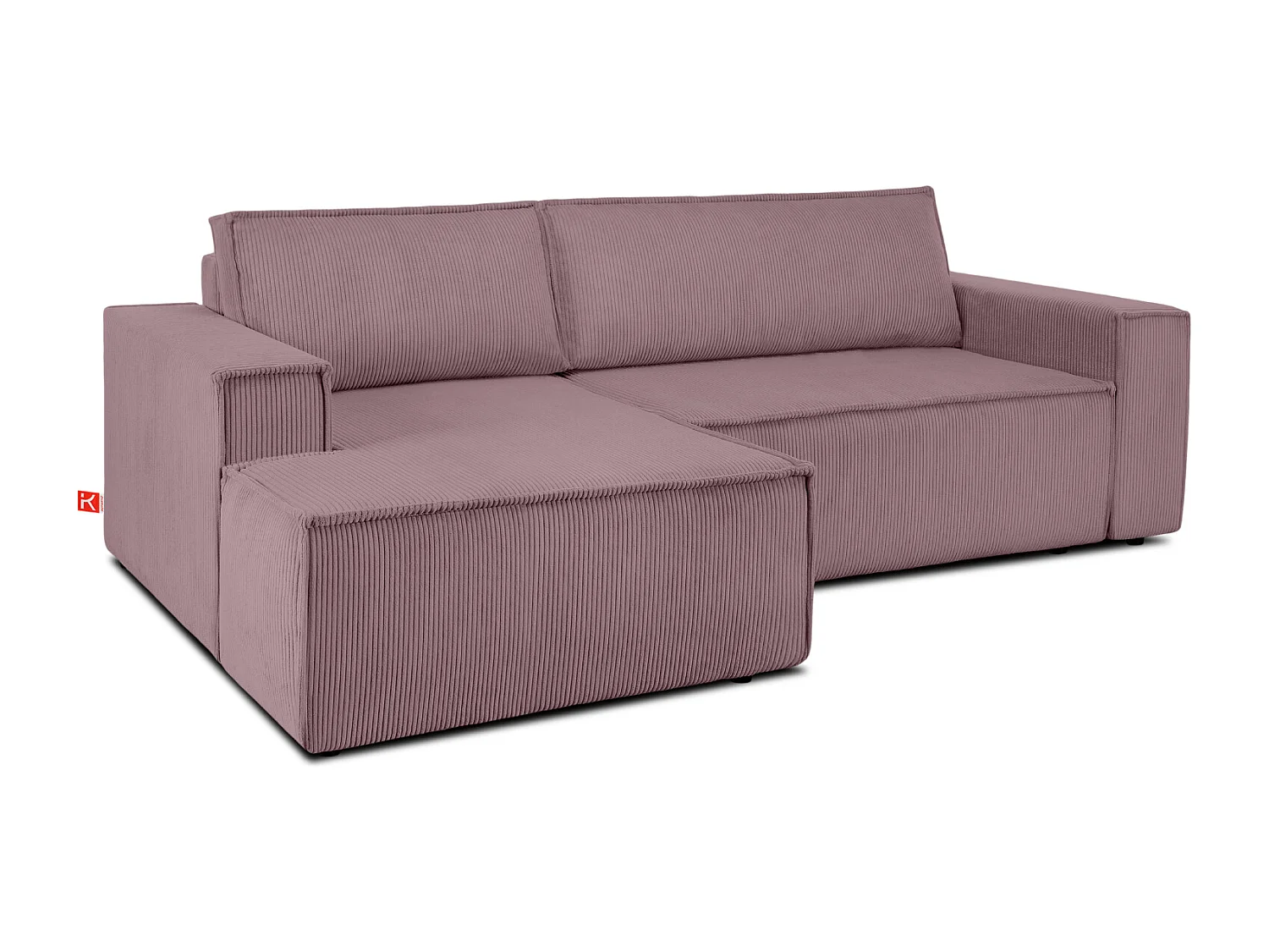 Canapé d'angle - gauche - avec fonction couchage - avec coffre de rangement - Modern - Violet - NAPI