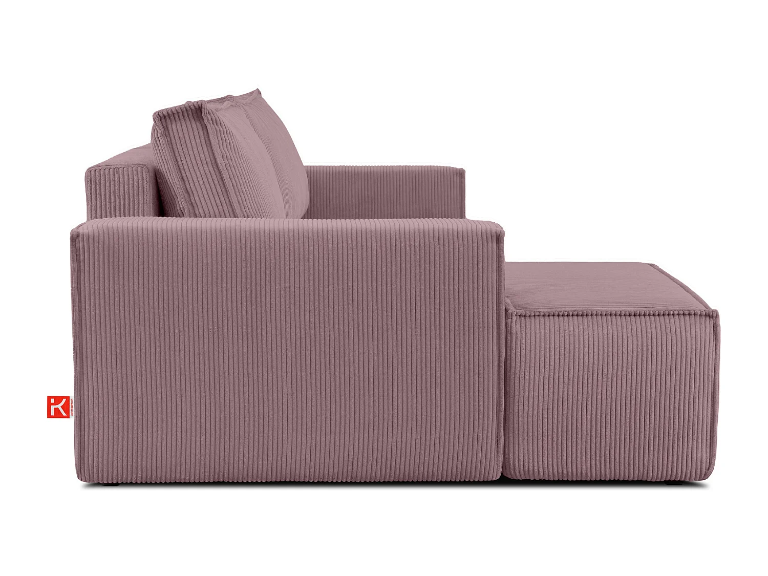 Canapé d'angle - gauche - avec fonction couchage - avec coffre de rangement - Modern - Violet - NAPI