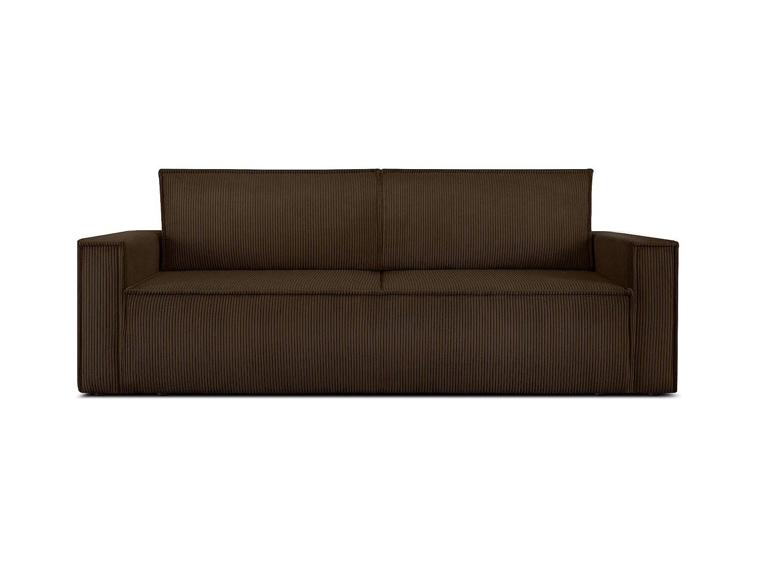 Canapé 3 places convertible - avec fonction couchage - avec coffre de rangement - Marron - NAPI