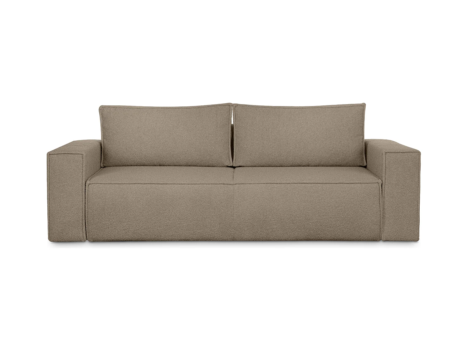 Canapé 3 places convertible - avec fonction couchage - avec coffre de rangement - Beige foncé - NAPI II