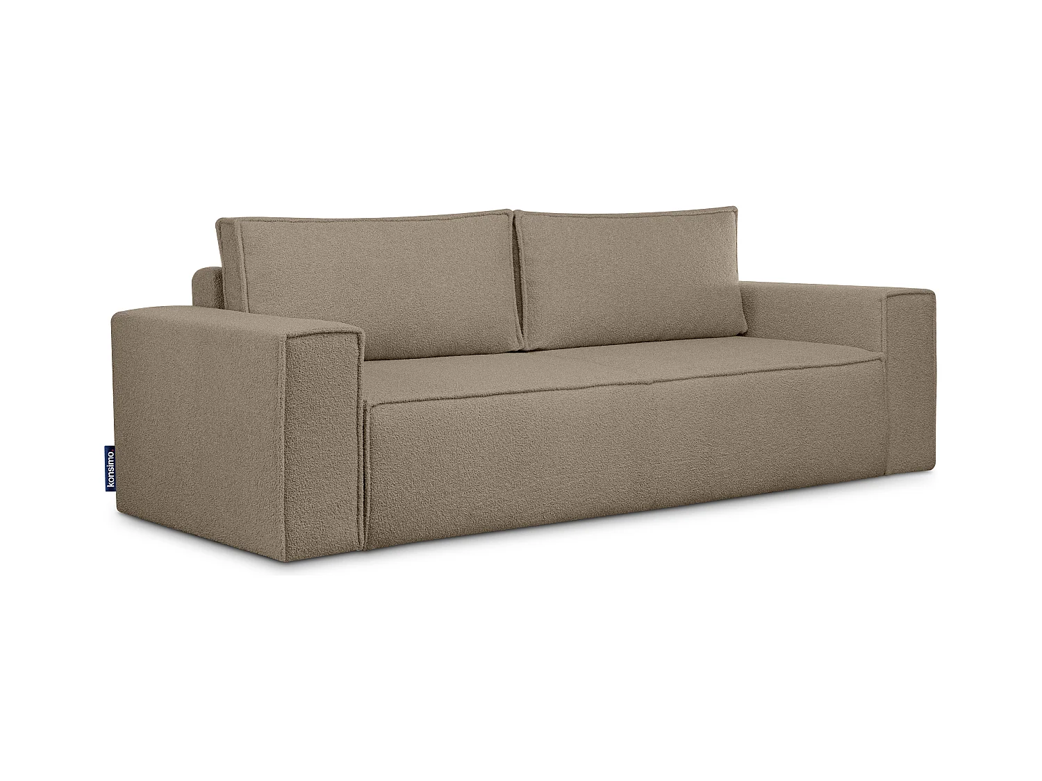 Canapé 3 places convertible - avec fonction couchage - avec coffre de rangement - Beige foncé - NAPI II