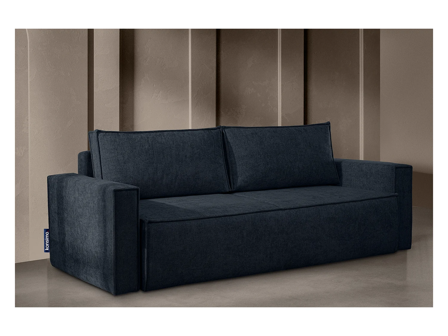 Canapé 3 places convertible - avec fonction couchage - avec coffre de rangement - Bleu - NAPI II