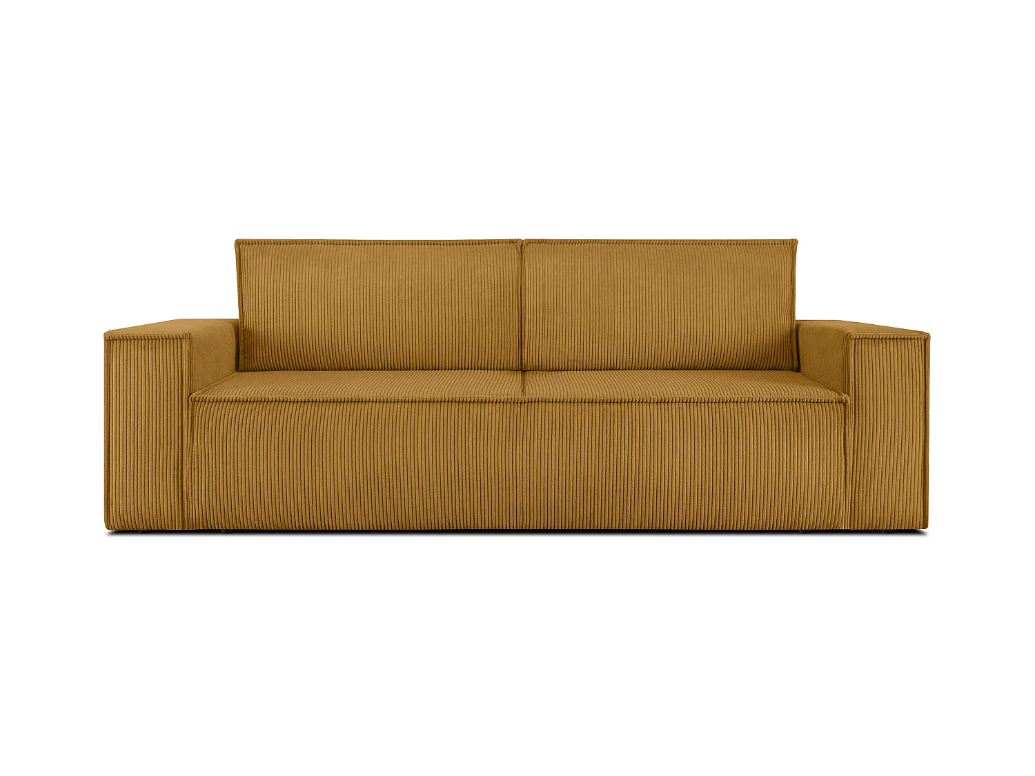 Canapé 3 places convertible - avec fonction couchage - avec coffre de rangement - Jaune - NAPI