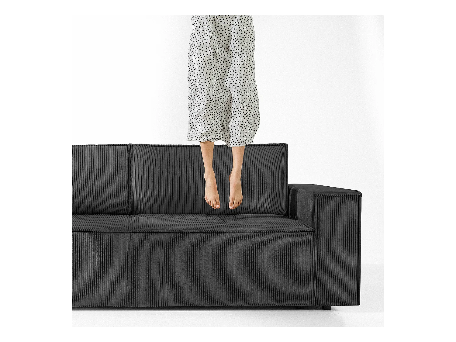 Canapé 3 places convertible - avec fonction couchage - avec coffre de rangement - Gris - NAPI