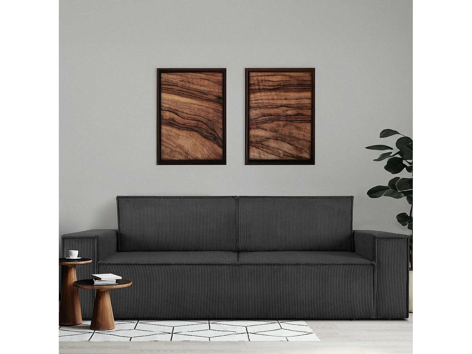 Canapé 3 places convertible - avec fonction couchage - avec coffre de rangement - Gris - NAPI