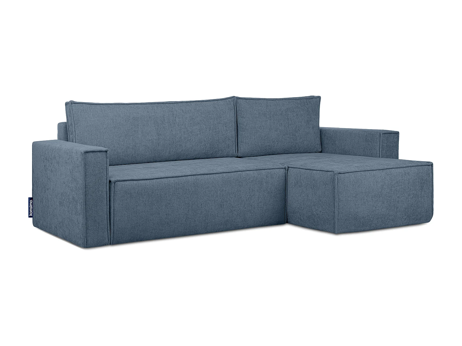 Canapé d'angle universel - gauche / droit - avec fonction couchage - avec coffre de rangement - Bleu - NAPI II