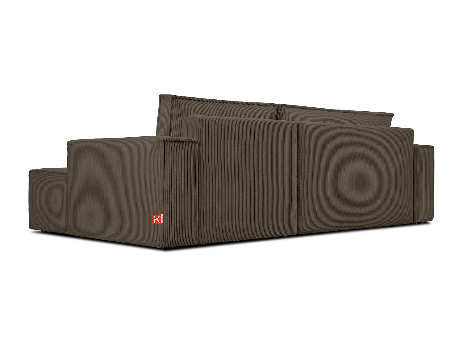 Canapé d'angle - droite - avec fonction couchage - avec coffre de rangement - Modern - Marron - NAPI