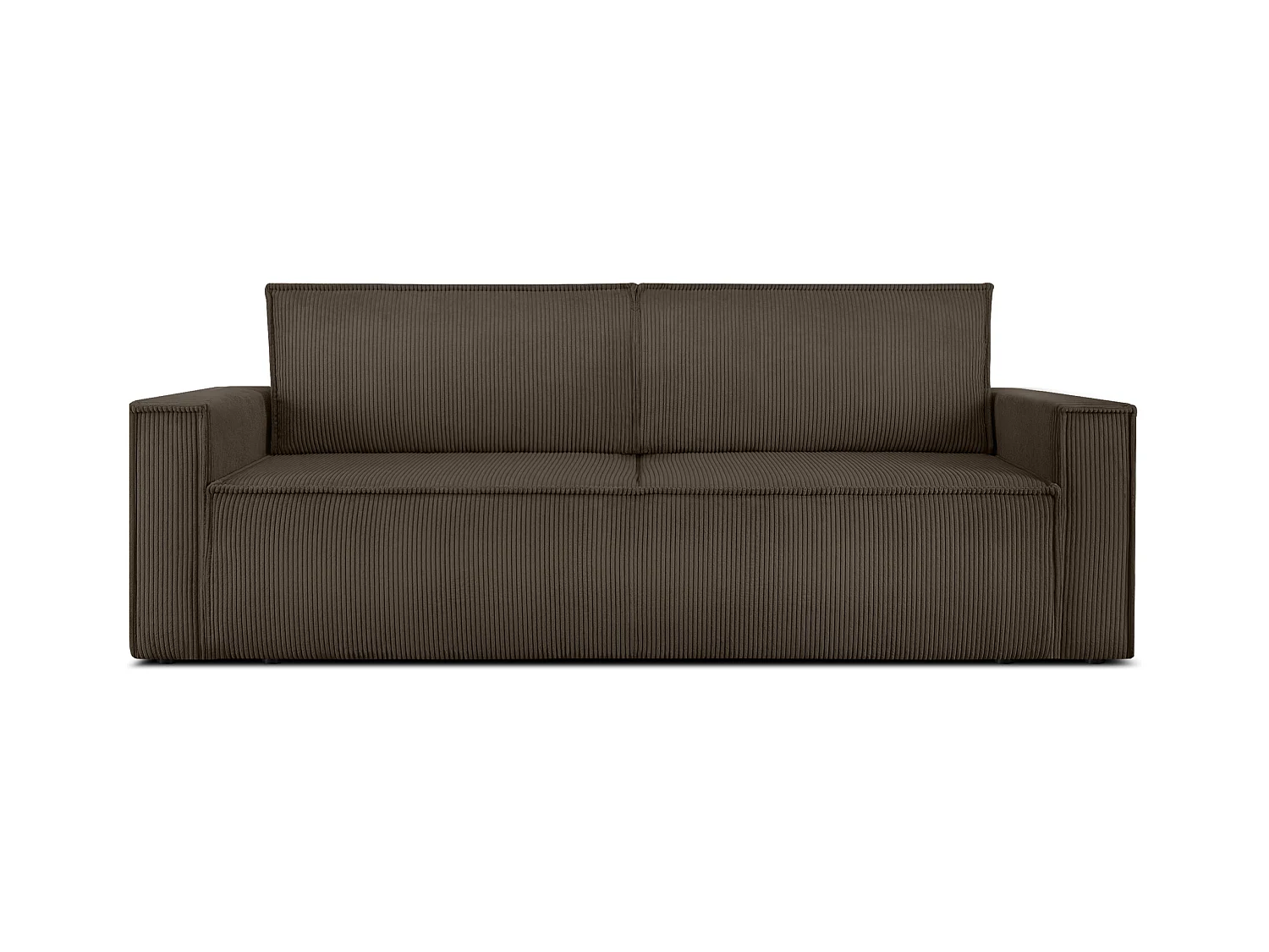 Canapé 3 places convertible - avec fonction couchage - avec coffre de rangement - Marron - NAPI