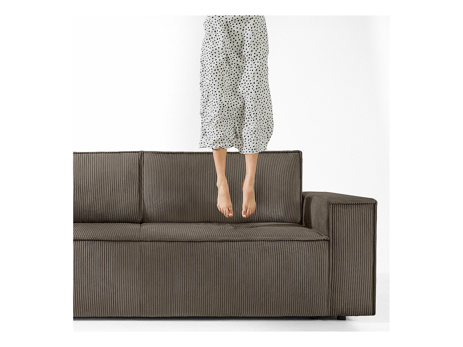 Canapé 3 places convertible - avec fonction couchage - avec coffre de rangement - Marron - NAPI