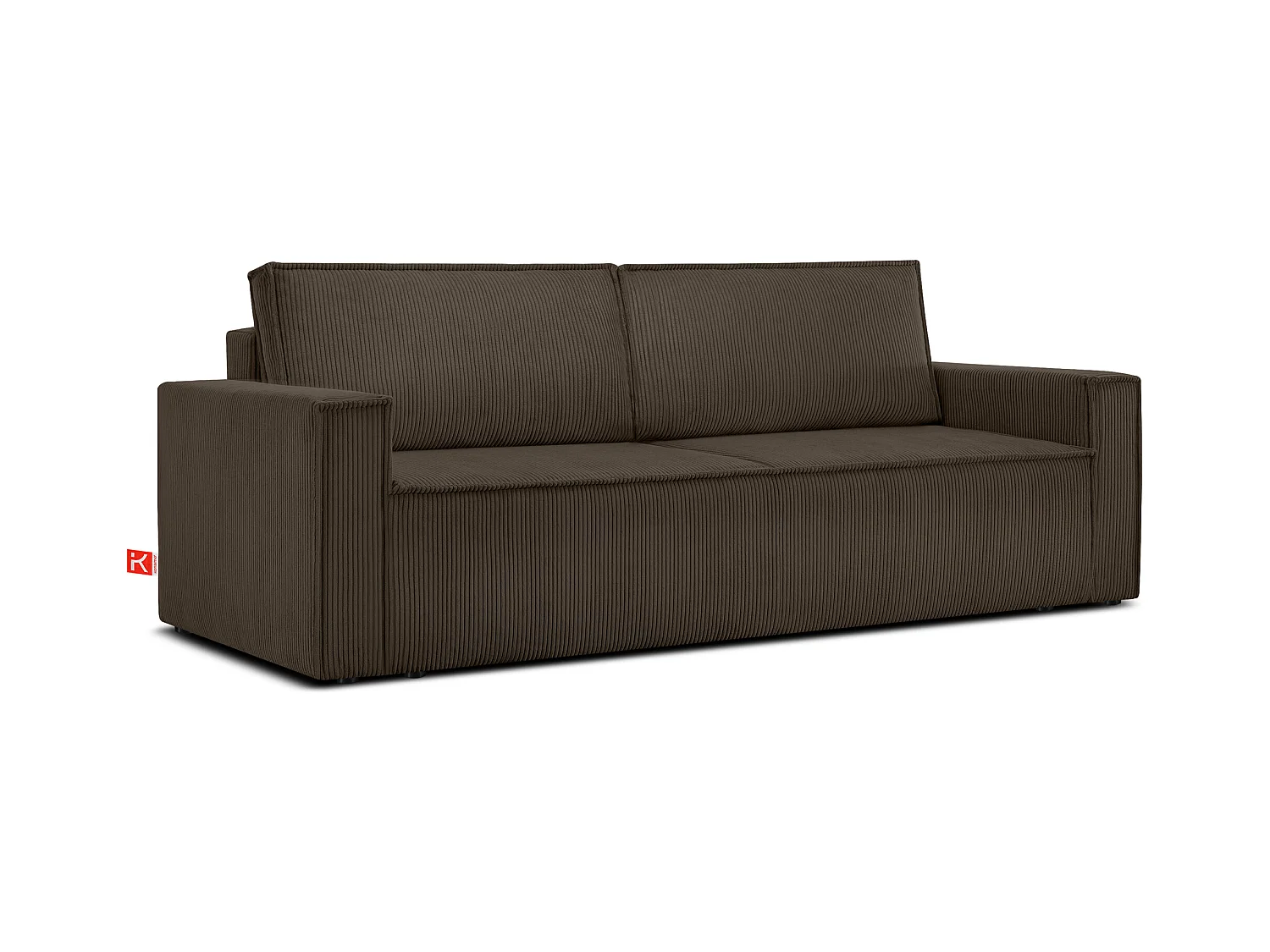 Canapé 3 places convertible - avec fonction couchage - avec coffre de rangement - Marron - NAPI