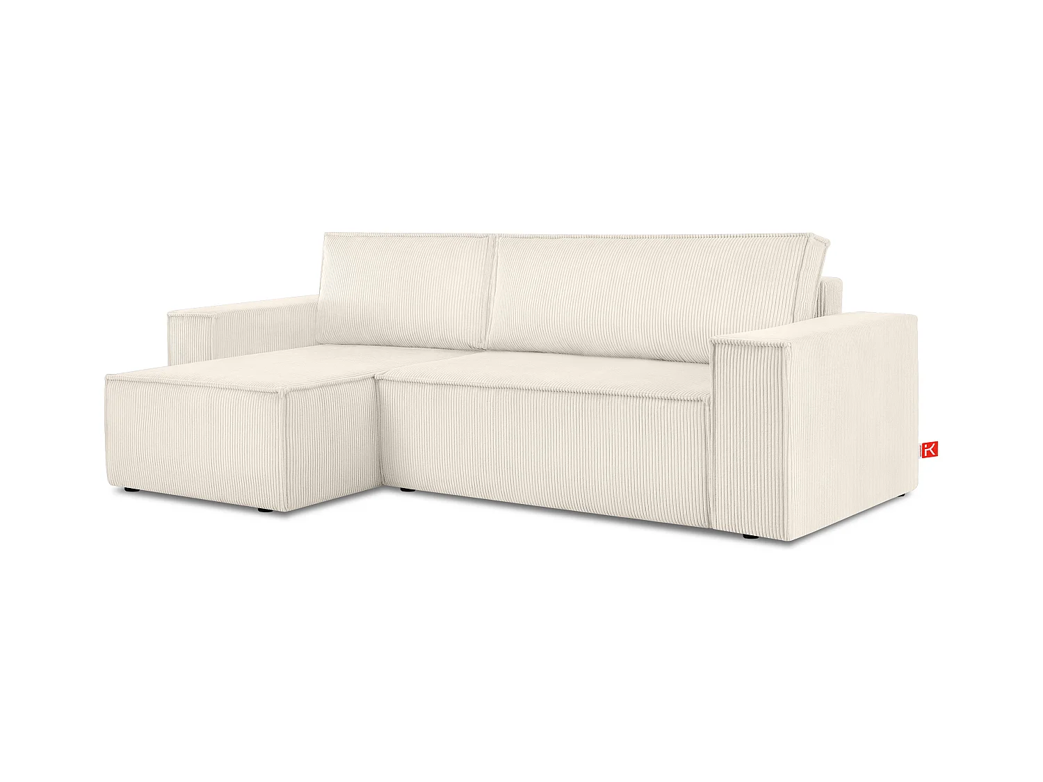 Canapé d'angle universel - gauche / droit - avec fonction couchage - avec coffre de rangement - Beige - NAPI