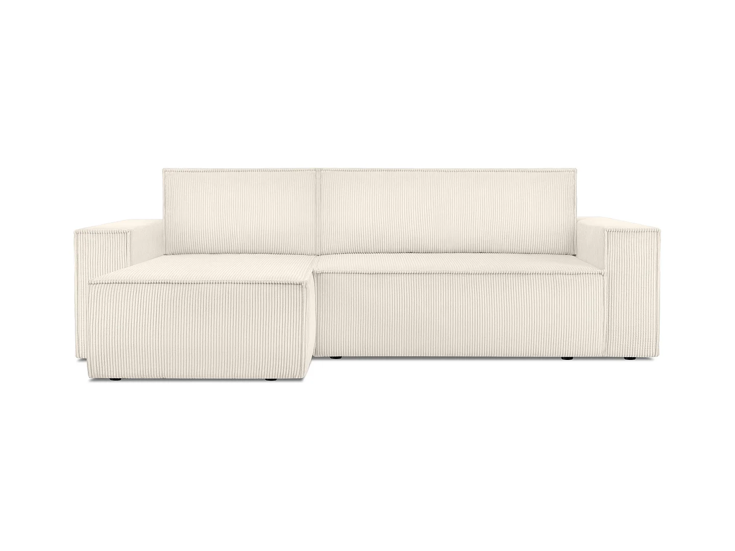 Canapé d'angle universel - gauche / droit - avec fonction couchage - avec coffre de rangement - Beige - NAPI