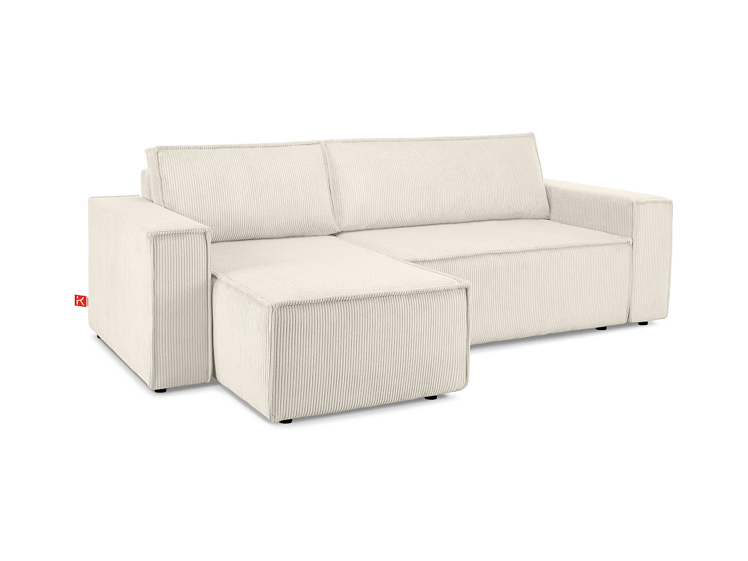 Canapé d'angle universel - gauche / droit - avec fonction couchage - avec coffre de rangement - Beige - NAPI