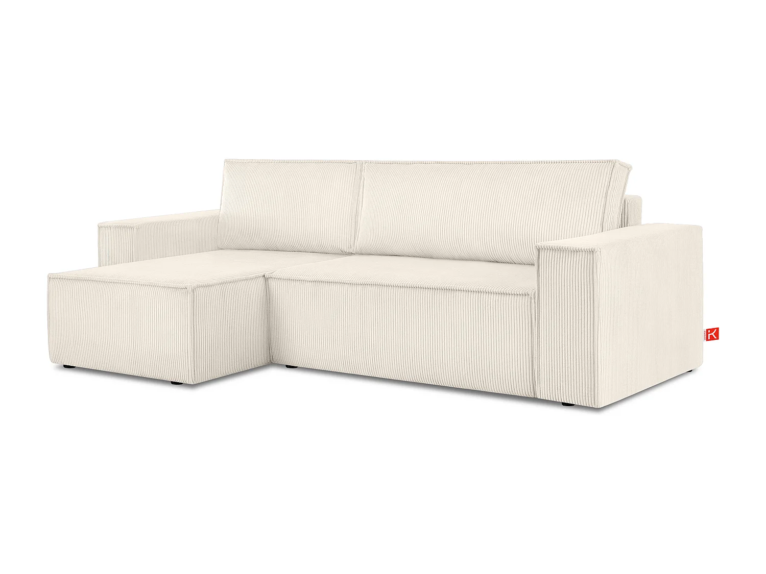 Canapé d'angle universel - gauche / droit - avec fonction couchage - avec coffre de rangement - Beige - NAPI