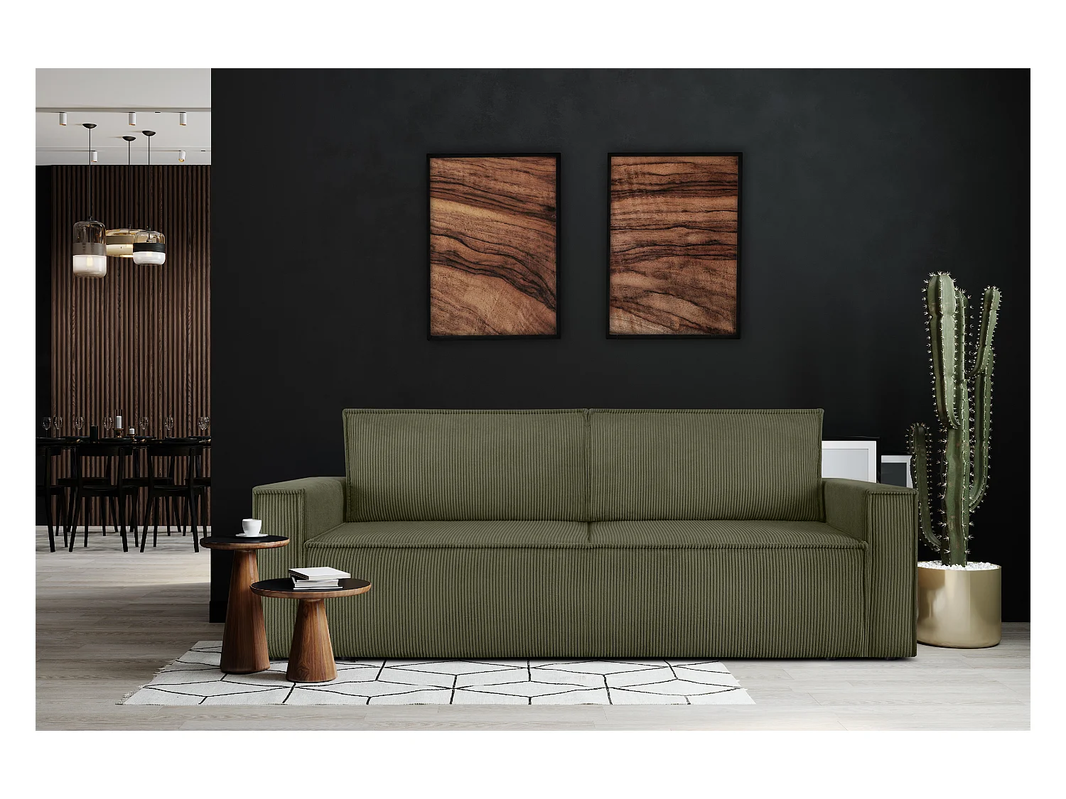 Canapé 3 places convertible - avec fonction couchage - avec coffre de rangement - Olivee - NAPI