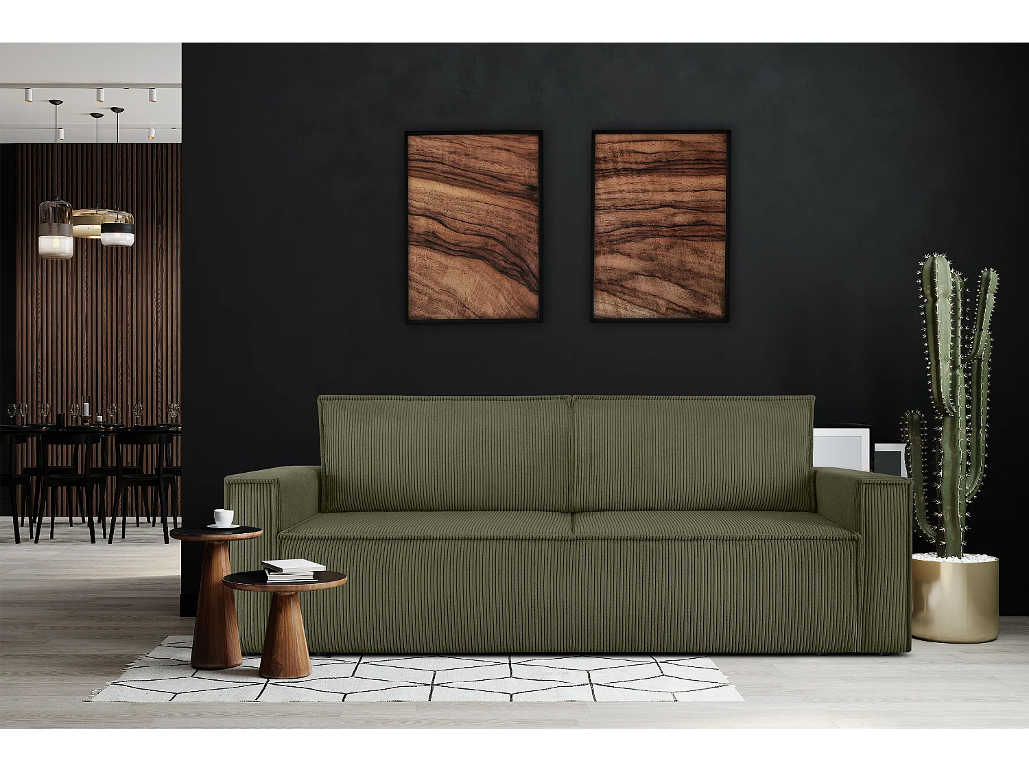 Canapé 3 places convertible - avec fonction couchage - avec coffre de rangement - Olivee - NAPI