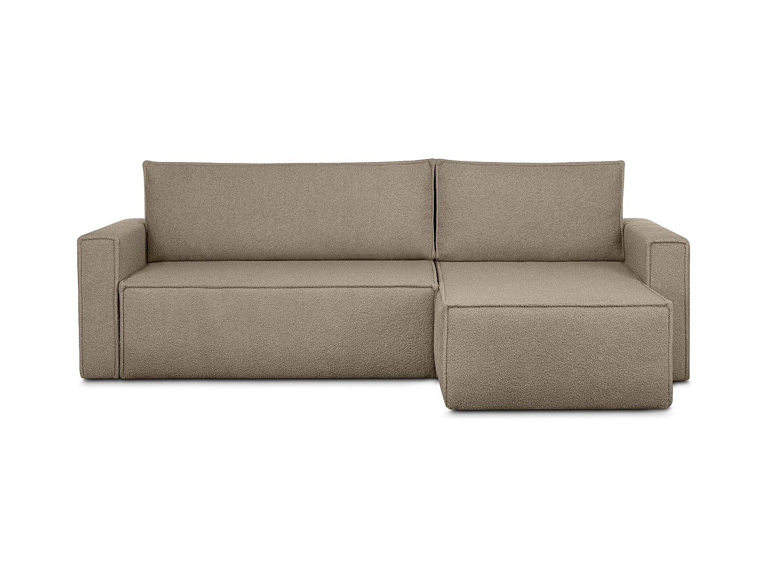 Canapé d'angle universel - gauche / droit - avec fonction couchage - avec coffre de rangement - Modern - beige foncé - NAPI II