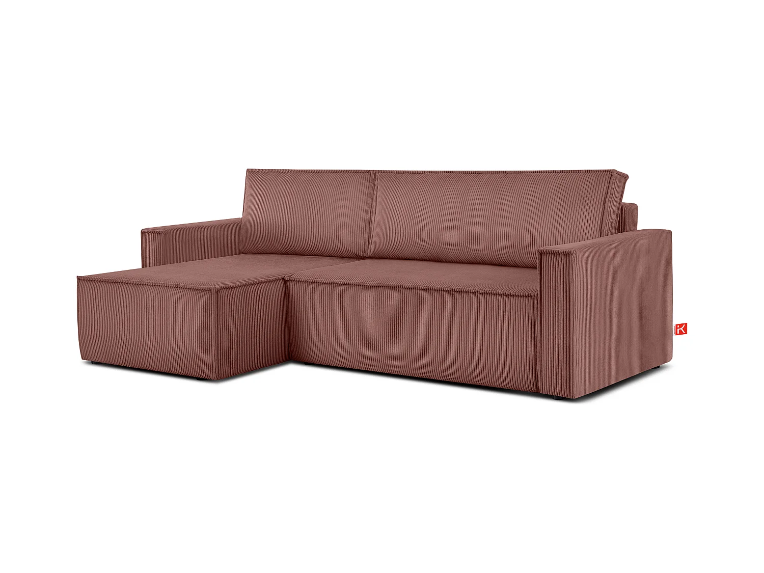 Canapé d'angle universel - gauche / droit - avec fonction couchage - avec coffre de rangement - Rose - NAPI
