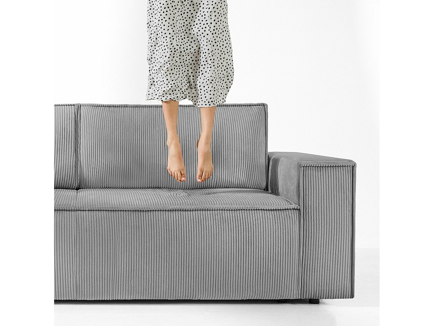 Canapé 3 places convertible - avec fonction couchage - avec coffre de rangement - Gris - NAPI