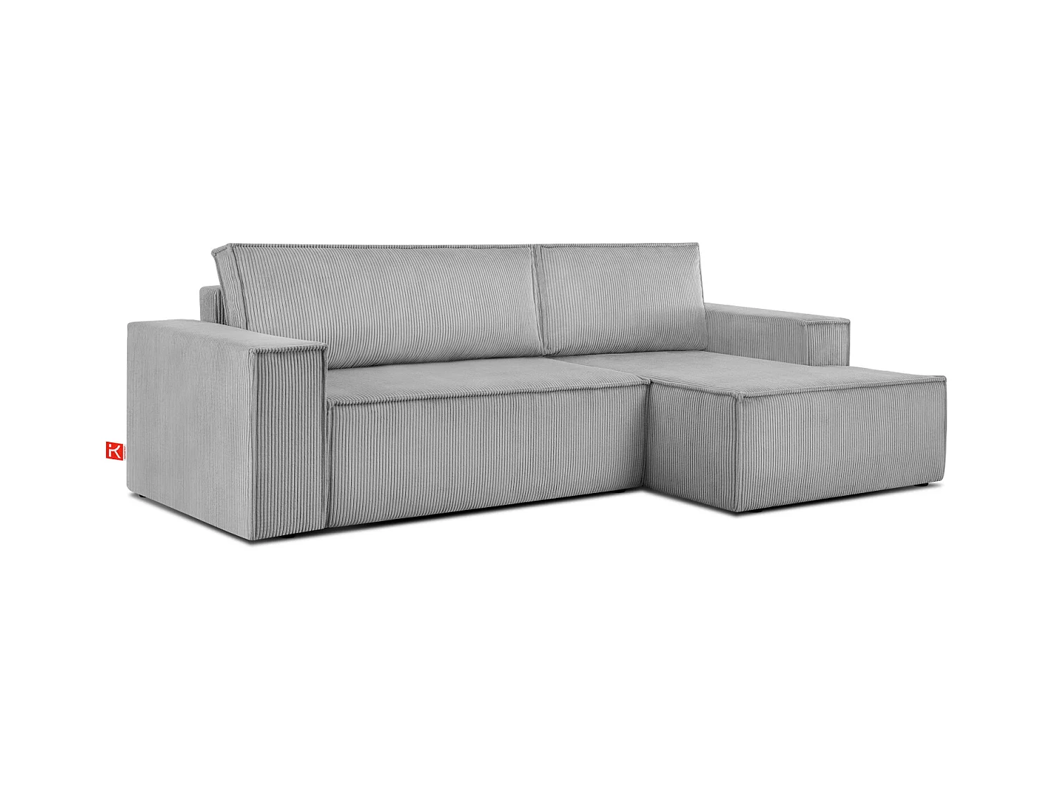 Canapé d'angle - droite - avec fonction couchage - avec coffre de rangement - Modern - Gris - NAPI
