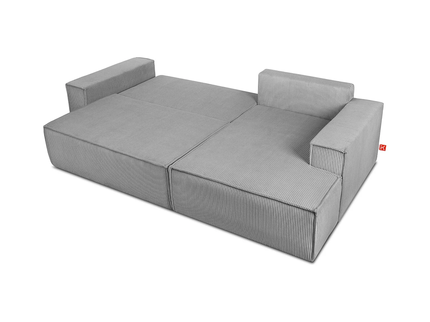 Canapé d'angle - droite - avec fonction couchage - avec coffre de rangement - Modern - Gris - NAPI