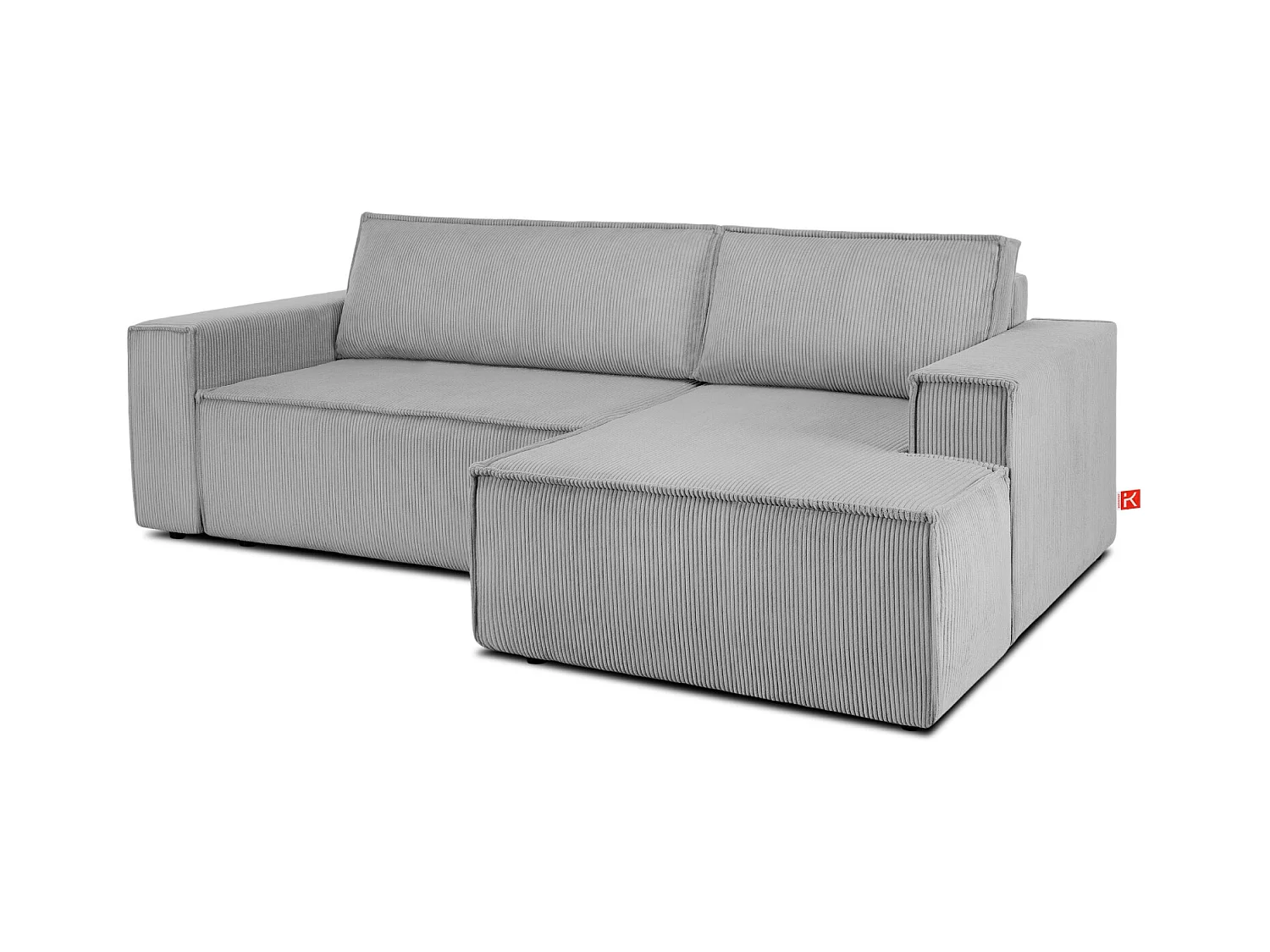 Canapé d'angle - droite - avec fonction couchage - avec coffre de rangement - Modern - Gris - NAPI