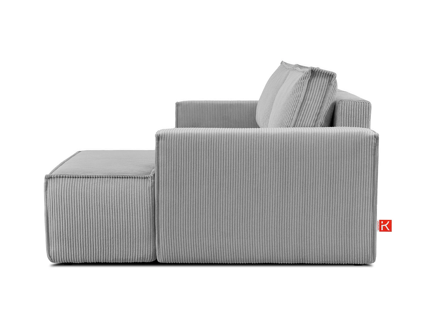 Canapé d'angle - droite - avec fonction couchage - avec coffre de rangement - Modern - Gris - NAPI