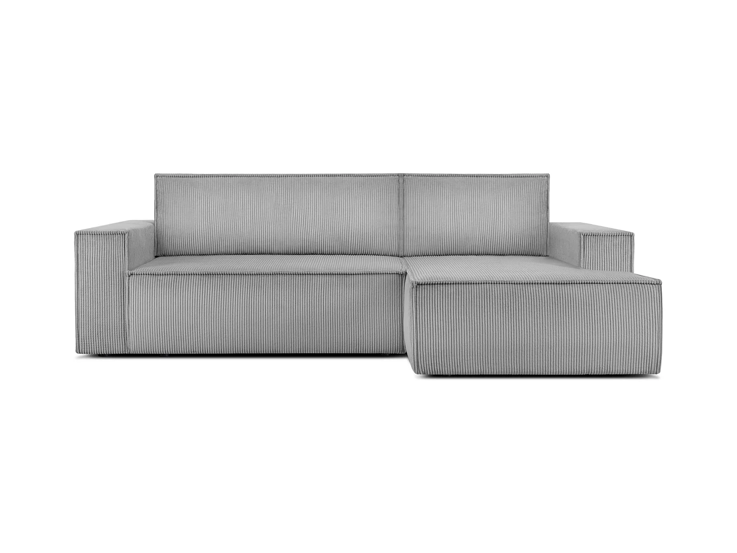 Canapé d'angle - droite - avec fonction couchage - avec coffre de rangement - Modern - Gris - NAPI