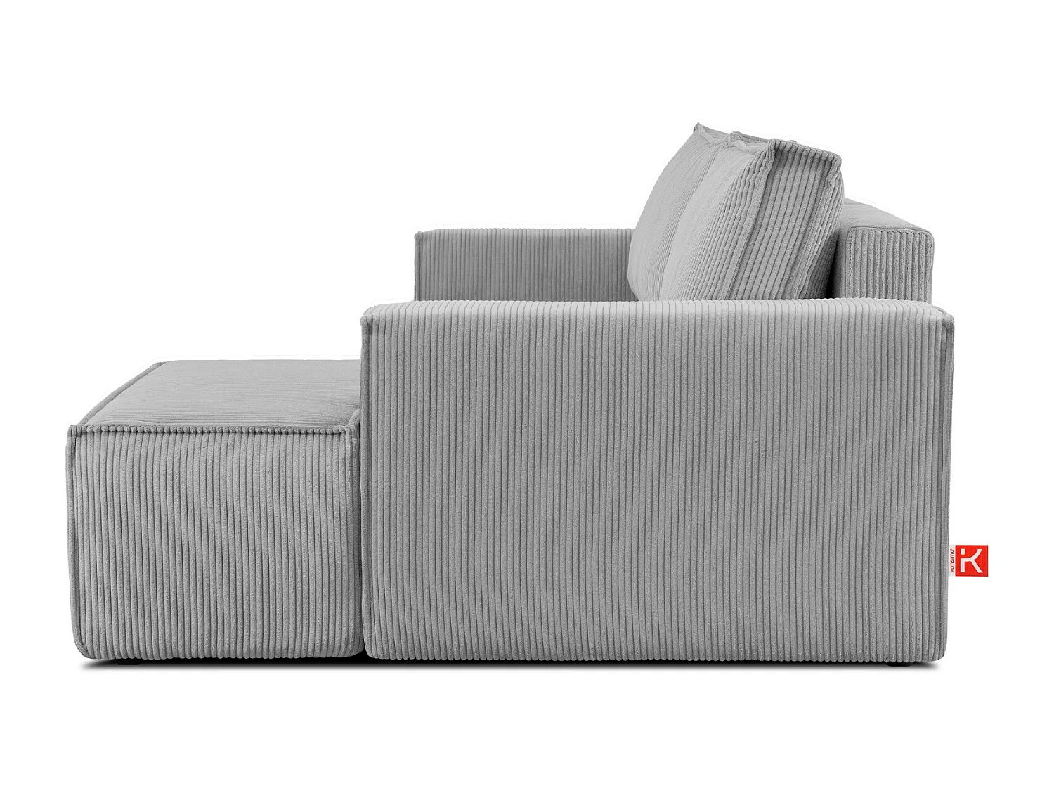 Canapé d'angle - droite - avec fonction couchage - avec coffre de rangement - Modern - Gris - NAPI
