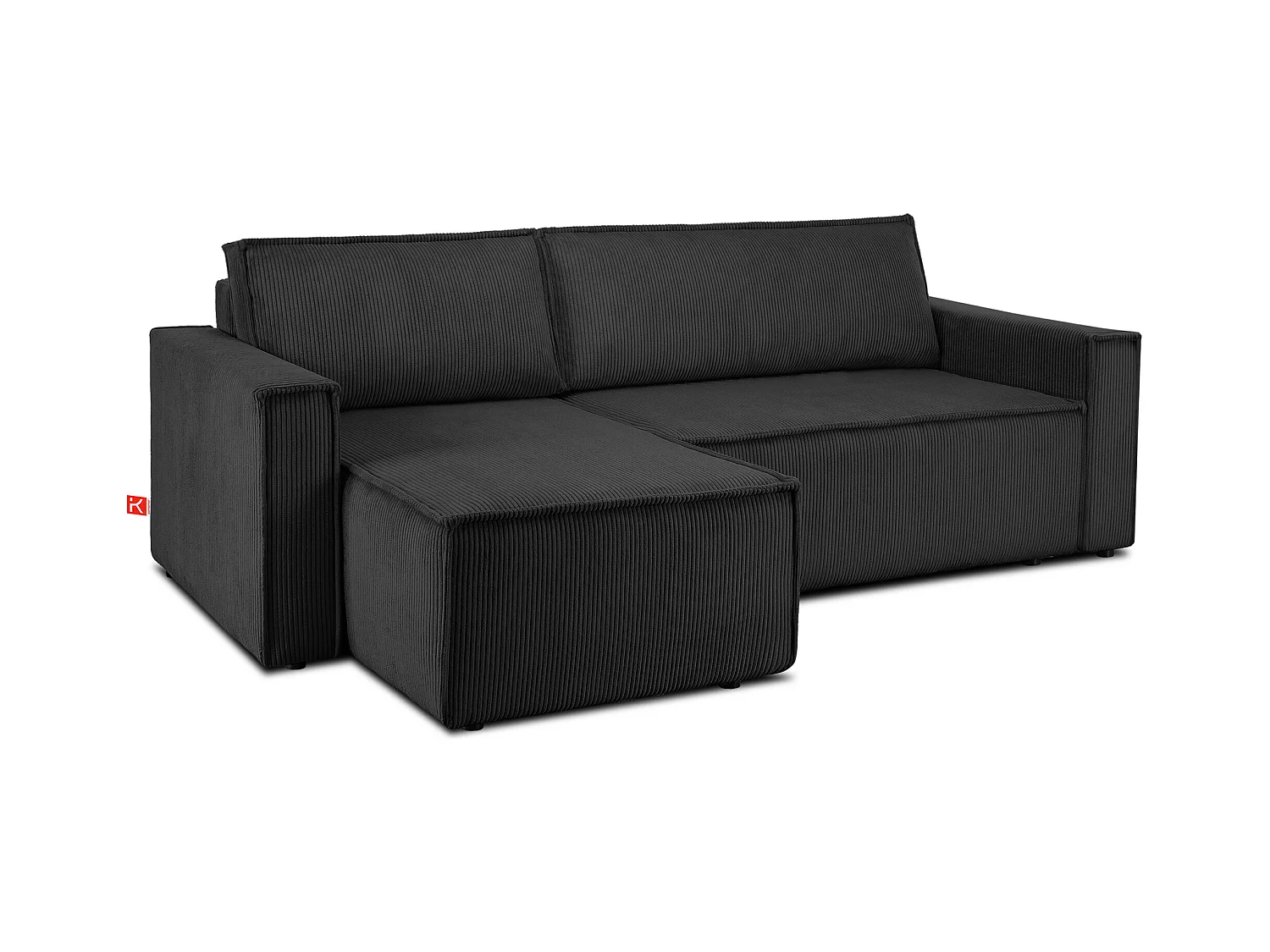 Canapé d'angle universel - gauche / droit - avec fonction couchage - avec coffre de rangement - Gris - NAPI